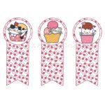 filc, barkácsfilc anyag A4 (~ 20*30 cm) ÁLLATOS KÖNYVJELZŐ - pink tappancsos, CUKI fagyis CICÁKKAL