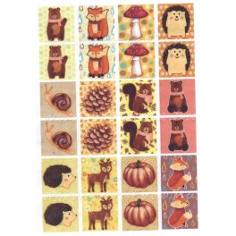   Filc, barkácsfilc anyag A4 (~ 20*30 cm) MEMÓRIA játék / kártya alap - ŐSZ (tök, toboz, róka, gomba, süni...)