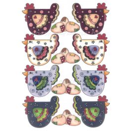   filc, barkácsfilc anyag A4 (~ 20*30 cm) HÚSVÉTI mintás - cuki állatok, duci TYÚKOK / TYÚKANYÓK