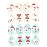 filc, barkácsfilc anyag A4 (~ 20*30 cm) HÚSVÉTI mintás - TOJÁSOK kockás alapon cuki állatokkal