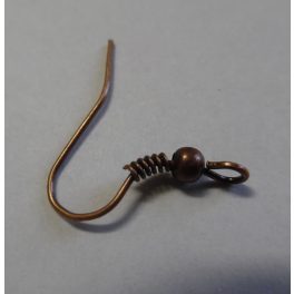   Golyós fülbevaló alap, akasztó (20*18 mm), ANTIK BRONZ színű (10 db / 5 pár)