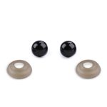 Biztonsági szem csomag 6*3 mm (5 pár / csomag) FEKETE, kerek / félgömb alakú 
