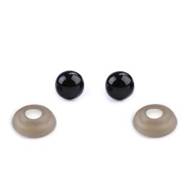   Biztonsági szem csomag 6*3 mm (5 pár / csomag) FEKETE, kerek / félgömb alakú 
