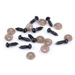 Biztonsági szem csomag 6*3 mm (5 pár / csomag) FEKETE, kerek / félgömb alakú 