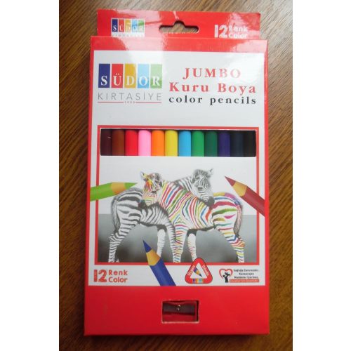 SÜDOR Jumbo 12 db-os színes ceruza készlet hegyezővel