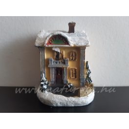   házikó karácsonyi / téli faluhoz KICSI, ledes 10. (6*6,5*8,5 cm) VÁROSHÁZA / CITY HALL