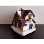 házikó karácsonyi / téli faluhoz KÖZEPES, világítós 02 (7*9*9 cm) 