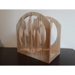   fa szalvétatartó / szalvéta tartó EVŐESZKÖZ mintával (15*15*9 cm)