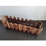 Fa kerítéses láda / ládikó, téglalap alapú HOSSZÚ (30 * 7,5 cm) BARNA