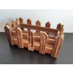 Fa kerítéses láda / ládikó, téglalap alapú KICSI (15,5 * 8 cm) BARNA