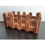 Fa kerítéses láda / ládikó, téglalap alapú KICSI (15,5 * 8 cm) BARNA