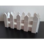 Fa kerítéses láda / ládikó, téglalap alapú KICSI (15,5 * 8 cm) FEHÉR