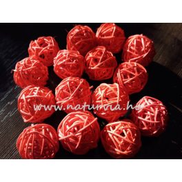   vessző gömb, vesszőgömb / labda, rattan golyó (3 cm), PIROS (5 db / csomag)
