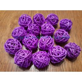   vessző gömb, vesszőgömb / labda, rattan golyó (3 cm), LILA (5 db / csomag)