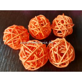   vessző gömb, vesszőgömb / labda, rattan golyó (4 cm), NARANCS (5 db / csomag)