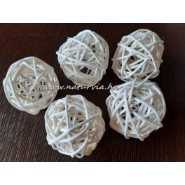   vessző gömb, vesszőgömb / labda, rattan golyó (4 cm), KRÉM (5 db / csomag)