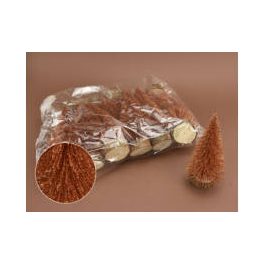 mini fenyő / fenyőfa, fa talpon BRONZ (15 cm-es)