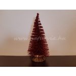 mini fenyő / fenyőfa, fa talpon PIROS (15 cm-es)