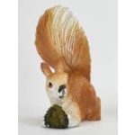 mókus mogyoróval / dióval, kerámia figura, KICSI (3 * 4,5 cm) 01.