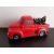 vintage "PICKUP" mini világítós teherautó, fenyőfával (11*5*5 cm) PIROS