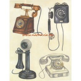   decoupage (dekupázs) papír, soft, 24*30 cm régi telefonok 01
