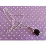 AVON ezüstözött ékszer, nyaklánc - PURPLE STONE