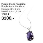 AVON ezüstözött ékszer, nyaklánc - PURPLE STONE
