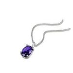 AVON ezüstözött ékszer, nyaklánc - PURPLE STONE