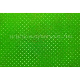   Filc, barkácsfilc anyag A4 (20*30 cm) méretben, mintás KICSI FEHÉR PÖTTYÖS (PETTYES) VILÁGOS ZÖLD ALAPON - merevebb anyag