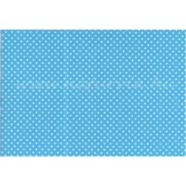   Filc, barkácsfilc anyag A4 (20*30 cm) méretben, mintás KICSI FEHÉR PÖTTYÖS (PETTYES) VILÁGOSKÉK ALAPON - puha anyag