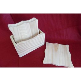   Fa poháralátét, pohár alátét készlet, NÉGYZETES (álló) 10 cm