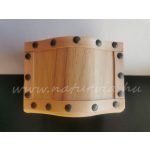 Fa láda (doboz), fém csatos, veretes, TÉGLALAP alapú, hullámos fedelű (16,5*12*12 cm)
