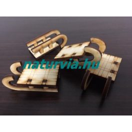   Fa szán, szánkó 3D (2,6*3,5 cm) 4 db/csomag NATÚR (lézervágott)