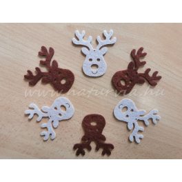 filc figurák, KARÁCSONY, RÉNSZARVAS fejek (6db/cs)