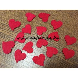   Filc figurák - SZÍV / SZIVEK, mini, piros  (16 db / csomag) 