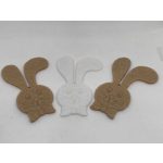 Filc figurák - HÚSVÉTI DEKORÁCIÓ, NYUSZI / NYÚL fejek., gravírozott (5 db / csomag), BÉZS / BEIGE és FEHÉR
