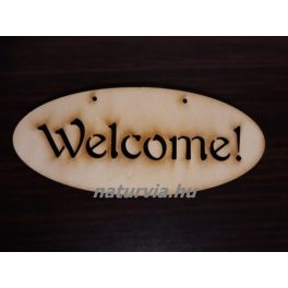 Fa tábla "WELCOME" (ovális) 14*6 cm