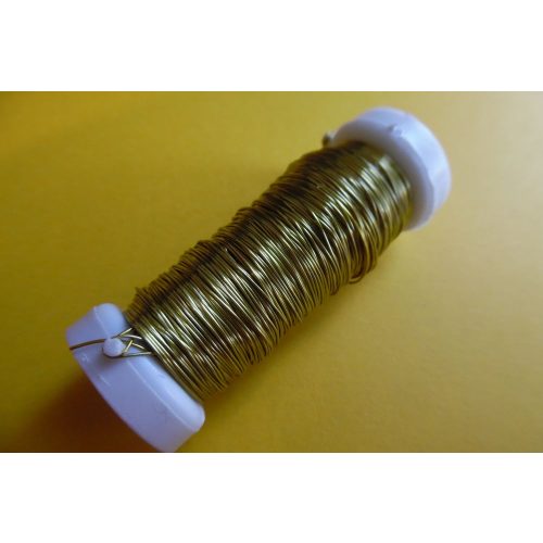 Gyöngyfűző drót, színes, 30 m / tekercs (0,37 mm) ARANY színű