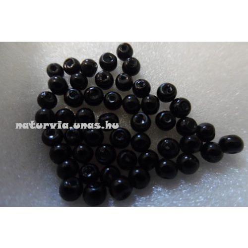 Tekla üveggyöngy, 3 mm FEKETE (50 db / csomag)