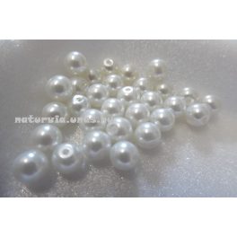 Tekla üveggyöngy, 4 mm FEHÉR / HÓFEHÉR (50 db / csomag)