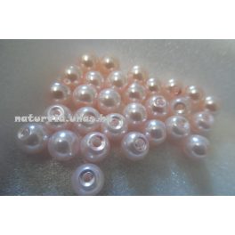 Tekla üveggyöngy, 6 mm RÓZSASZÍN (30 db / csomag)
