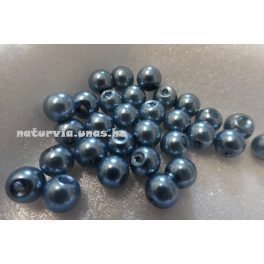   Tekla üveggyöngy, 6 mm ACÉLKÉK / SZÜRKÉS KÉK (30 db / csomag)