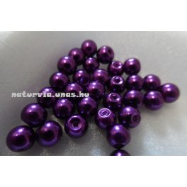 Tekla üveggyöngy, 6 mm SÖTÉT LILA (30 db / csomag)
