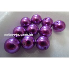 Tekla üveggyöngy, 12 mm LILA (10 db / csomag)