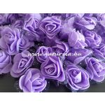 habrózsa / polifoam rózsa fej, LILA (3 cm) - DARABRA!