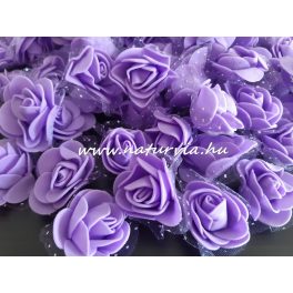 habrózsa / polifoam rózsa fej, LILA (3 cm) - DARABRA!