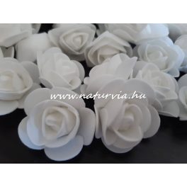 habrózsa / polifoam rózsa fej, FEHÉR (3 cm) - DARABRA!