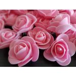 habrózsa / polifoam rózsa fej, RÓZSASZÍN (3 cm) - DARABRA!
