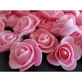  habrózsa / polifoam rózsa fej, RÓZSASZÍN (3 cm) - DARABRA!