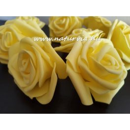 habrózsa / polifoam rózsa fej, SÁRGA (6 cm) - DARABRA!